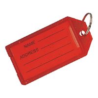 Vulcan YC0042 Name Tag Key Ring, Rectangle, Plastic, Blue/Green/Red/Yellow, Pack of 80 