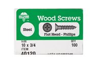 Hillman Flat Wood Screw No. 10 x 3/4 in. L Zinc Steel 100 pk 