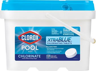 Clorox POOL & Spa XtraBlue 23005CLX Chlorinating Tablet, Solid, Chlorine, 5 lb, Pack of 4 