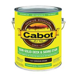 Cabot 140.0001437.007 Deck and Siding Stain, Natural Flat, Cordovan Brown, Liquid, 1 gal, Pack of 4 