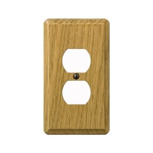 AmerTac Contemporary 901DL Outlet Wallplate, 5-1/4 in L, 3 in W, 1 -Gang, Wood, Light Oak, Screw Mounting