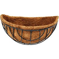 Landscapers Select Wall Basket with Natural Coconut Liner, Half-Circle, 22 lb Capacity, Matte Black 