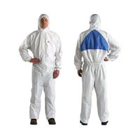 3M 4540+XXL Protective Coveralls, Unisex, XXL, Fits to Chest Size: 45 to 49 in, Microporous PE Laminate, Blue/White 