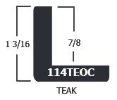 1-3/16 In. Outside Corner Teak Outside Measurement 