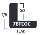 7/8 In.Outside Corner Teak Outside Measure 