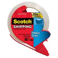 Scotch 3850-RD Packaging Tape, 54.6 yd L, 1.88 in W, Polypropylene Backing, Clear