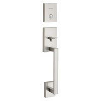 Kwikset San Clemente Series 818SCEXHFL 15 SMT Handleset, 1 Grade, Steel, Satin Nickel, 2-3/8, 2-3/4 in Backset