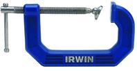Irwin 225104 C-Clamp, 900 lb Clamping, 4 in Max Opening Size, 3 in D Throat, Steel Body, Blue Body