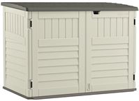 Suncast Stow-Away BMS4700 Storage Shed, 70 cu-ft Capacity, 5 ft 10-1/2 in W, 3 ft 8-1/4 in D, 4 ft 4 in H, Resin