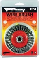 Forney 72760 Wire Wheel Brush, 4 in Dia, 5/8-11 Arbor/Shank, 0.02 in Dia Bristle, Carbon Steel Bristle
