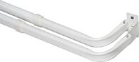 Kenney KN521 Curtain Rod, 2 in Dia, 28 to 48 in L, Steel, White