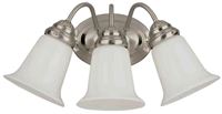 Westinghouse 66497 Wall Mount Fixture, 3-Lamp, Brushed Nickel Fixture