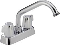 Peerless P299232 Laundry Faucet, 4 gpm, 2-Faucet Handle, Chrome Plated, Deck Mounting, Knob Handle