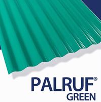 Palruf 101479 Corrugated Roofing Panel, 8 ft L, 26 in W, 0.063 in Thick Material, PVC, Green, Pack of 10