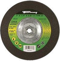 Forney 71898 Grinding Wheel, 7 in Dia, 1/4 in Thick, 5/8-11 in Arbor, 24 Grit, Coarse, Silicone Carbide Abrasive