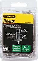 Stanley PAA48-1B Pop Rivet, Reusable, 1-3/4 in L, Aluminum, 100/PK