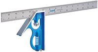 Empire True Blue Series E280 Combination Square, 16 in L Blade, SAE Graduation, Stainless Steel Blade