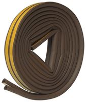 Frost King V25BA Weatherseal, 5/16 in W, 17 ft L, EPDM Rubber, Brown