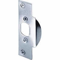 Defender Security U 9474 Door Strike Plate, 4-1/4 in L, 1-1/8 in W, Steel, Chrome