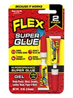 Flex Seal SGGEL2X3 High Performance Super Glue, Gel, Clear, 6 g Tube, Pack of 8