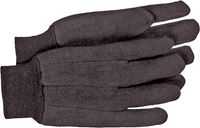 Boss 403L Protective Gloves, Mens, L, Straight Thumb, Knit Wrist Cuff, Cotton/Polyester, Brown