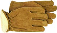 Boss 4176M Gloves, Mens, M, Keystone Thumb, Open, Shirred Elastic Back Cuff, Cowhide Leather, Brown