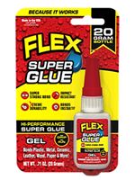 Flex Seal SGGELB20 High Performance Super Glue, Gel, Clear, 20 g Bottle, Pack of 8