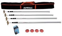 Zipwall SLP4 Dust Barrier Pole, Spring-Loaded, 12 ft L, Aluminum