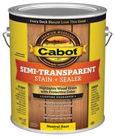 Cabot 0306 Semi Transparent Stain, Neutral Base, Liquid, 1 gal, Can, Pack of 4