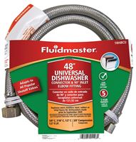 Fluidmaster 1W48CU Dishwasher Connector, 3/8 in, Compression, Polymer/Stainless Steel