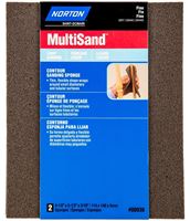 Norton MultiSand 00938 Sanding Sponge, 5-1/2 in L, 4-1/2 in W, Fine, Aluminum Oxide Abrasive