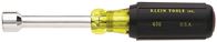 Klein Tools 630-1/4 Nut Driver, 1/4 in Drive, 6-3/4 in OAL, Cushion-Grip Handle, Black/Yellow Chrome Handle, Nonmagnetic