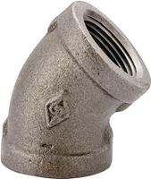 Prosource 4-2B Pipe Elbow, 2 in, FIP, 45 deg Angle, Malleable Iron, SCH 40 Schedule, 300 psi Pressure