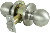 ProSource C363BV-PS Passage Knob, Metal, Stainless Steel, 2-3/4 in Backset, 1-1/4 to 1-13/16 in Thick Door