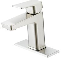 Boston Harbor Lavatory Faucet, 1.2 gpm, 1-Faucet Handle, 1, 3-Faucet Hole, Metal/Plastic, Brushed Nickel