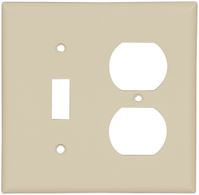 Eaton Wiring Devices 2138V-BOX Combination Wallplate, 4-1/2 in L, 4-9/16 in W, 2 -Gang, Thermoset, Ivory, Pack of 10