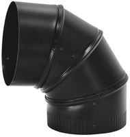 Imperial BM0016 Stove Pipe Elbow, 90 deg Angle, 8 in, 24 Gauge, Steel, Black, Matte, Pack of 4