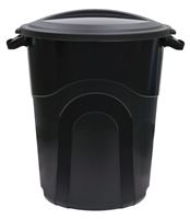 United Solutions TI0040 Trash Can, 20 gal Capacity, Plastic, Black, Snap-On Lid Closure, Pack of 6