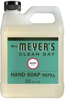Mrs. Meyers 14163 Hand Soap Refill, Liquid, Colorless, Basil, 33 oz Jug