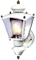 Heath Zenith HZ-4150-WH Motion Activated Decorative Light, 120 V, 100 W, Incandescent Lamp, Glass/Metal Fixture, White