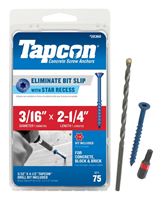 Buildex Tapcon 28360 Concrete Screw Anchor, 3/16 in Dia, 2-1/4 in L, Steel, Climaseal, 75/PK