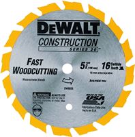 DeWALT DW9055 Circular Saw Blade, 5-3/8 in Dia, 10 mm Arbor, 16-Teeth, Carbide Cutting Edge