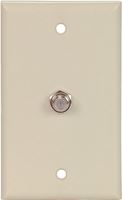 Eaton Cooper Wiring 1172V Wallplate with Coaxial Adapter, 4-1/2 in L, 2-3/4 in W, 1 -Gang, Thermoplastic, Ivory