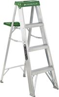 Louisville AS4004 Step Ladder, 102 in Max Reach H, 3-Step, 225 lb, Type II Duty Rating, 3 in D Step, Aluminum