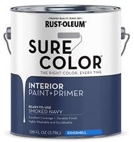 Rust-Oleum Sure Color 380226 Interior Wall Paint, Eggshell, Smoked Navy, 1 gal, Can, 400 sq-ft Coverage Area, Pack of 2