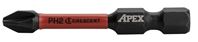 Crescent APEX Vortex CAVB2PH2-2 Impact Power Bit, #2 Drive, Phillips Drive, 1/4 in Shank, Hex Shank, 2 in L, Steel, Pack of 4