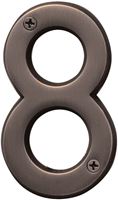 Hy-Ko Prestige Series BR-42OWB/8 House Number, Character: 8, 4 in H Character, Bronze Character, Brass, Pack of 3