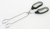 Chef Craft 21591 Serving Tongs, 12 in L, Stainless Steel, Black