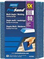 Norton ProSand 82068 Sanding Sponge, 4-1/2 in L, 3-11/16 in W, 80 Grit, Coarse, Aluminum Oxide Abrasive