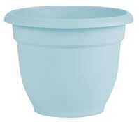 Bloem AP1237 Planter, 10.1 in H, 13 in W, 13 in D, Round, Plastic, Misty Blue